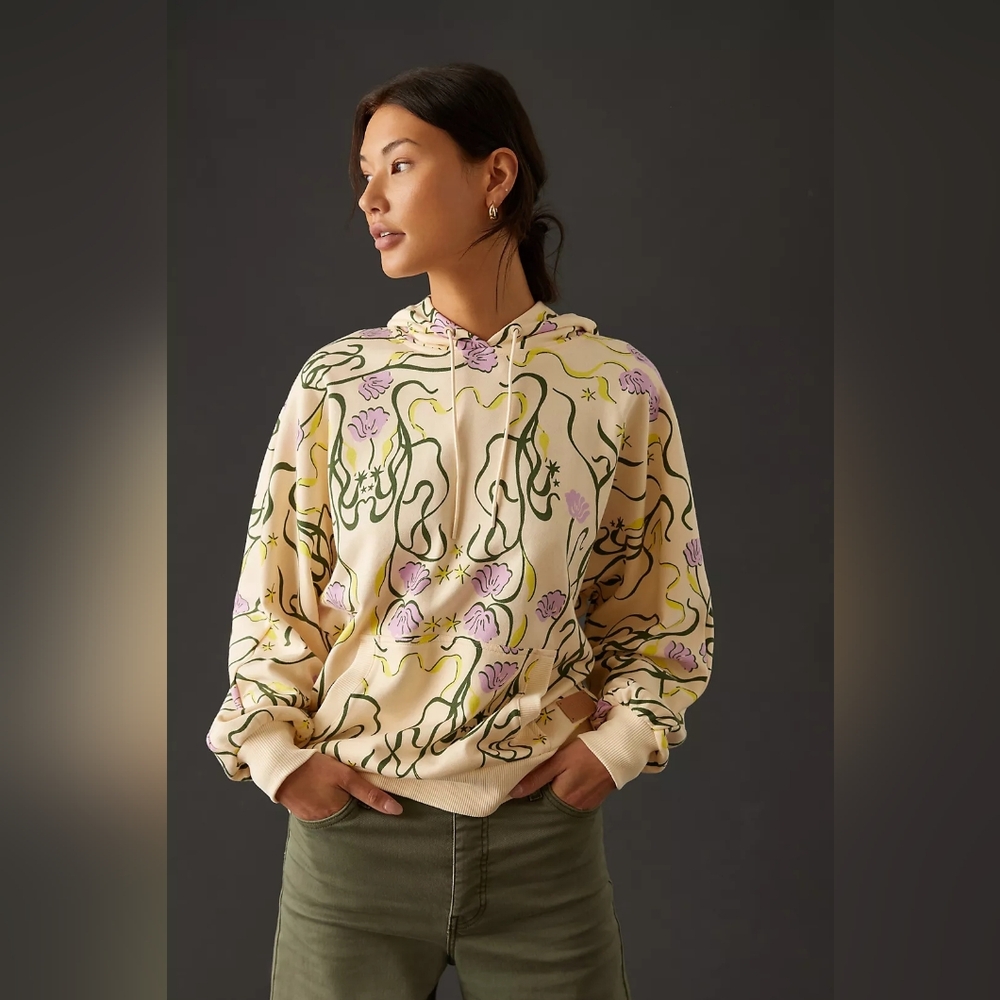 Scotch & Soda Planet Love Organic Cotton Hoodie Art Nouveau Floral Size XL/XXL